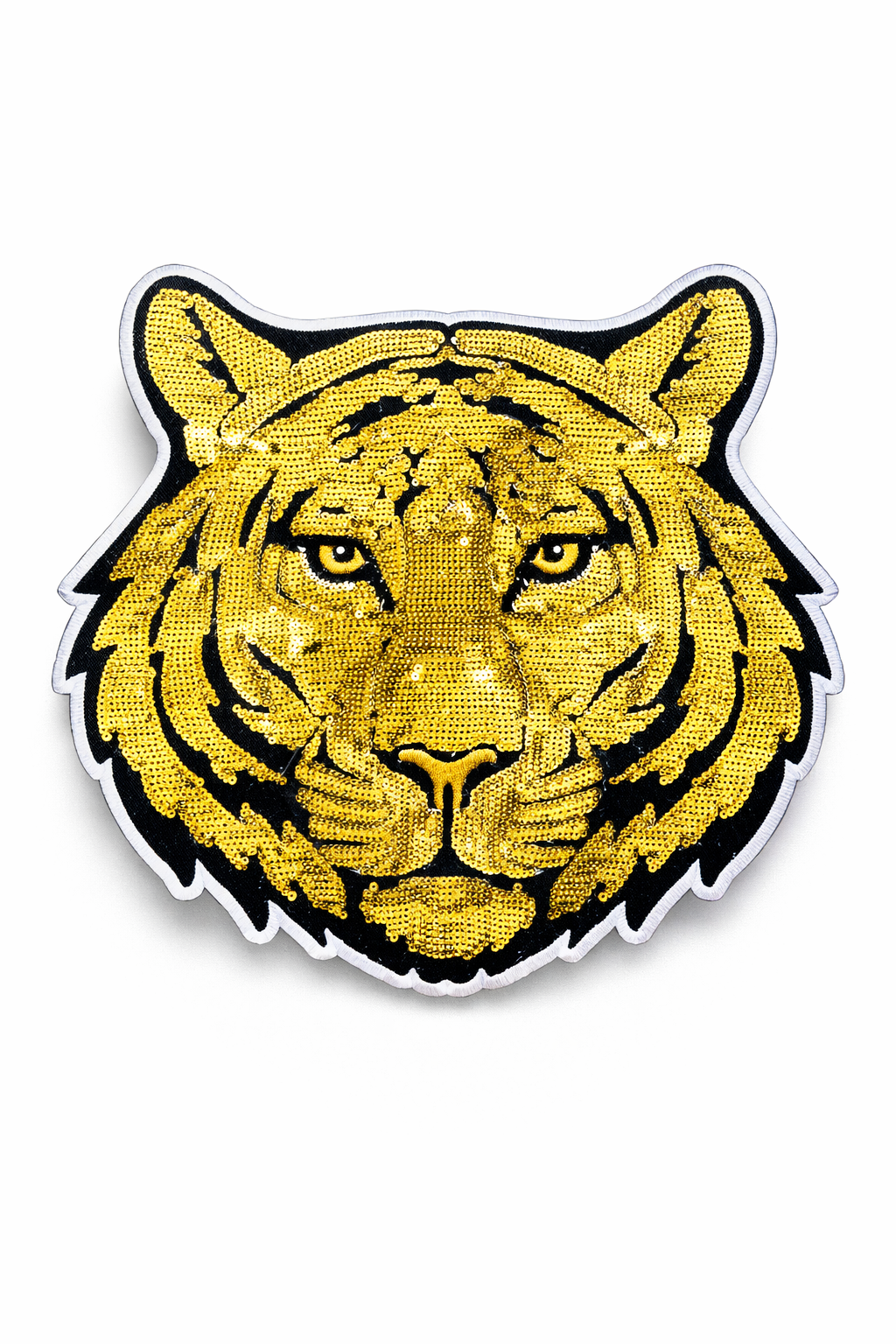 Gold Tiger face - Sequin Patch
